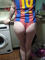 Cute wife in football